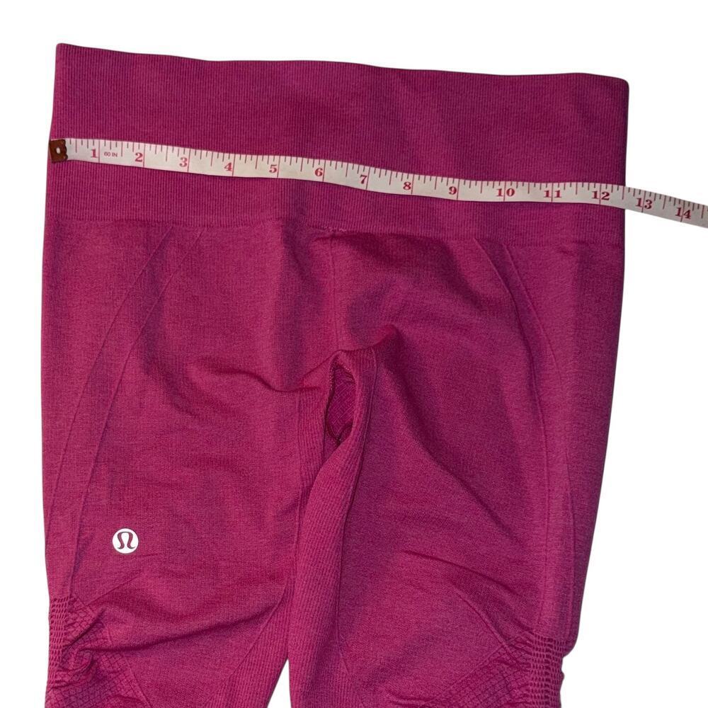 Lululemon Seamless High-Rise Leggings Women’s Size 6 Magenta Berry Cropped - Picture 4 of 7